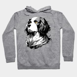 Stunning and Cool Clumber Spaniel Monochrome and Gold Portrait for Father's Day Hoodie